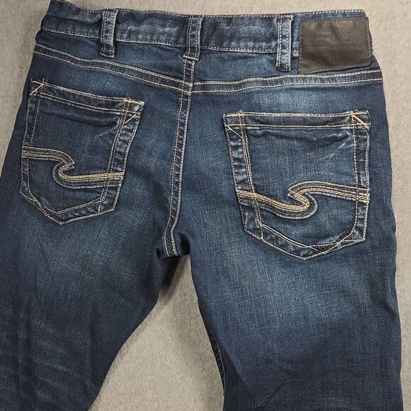 Silver Jeans Eddie 34x32 Taper Leg Relax Fit Distressed faded - Picture 7 of 12